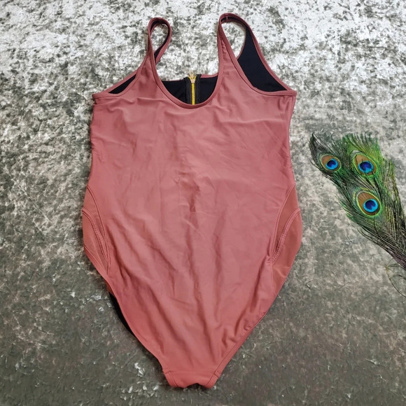 Swimsuits For All Half Front Zip One-Piece Swimsuit - Picture 9 of 9